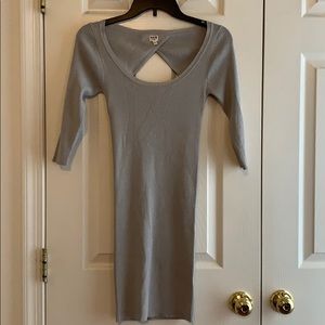 Gray mini dress with sleeves